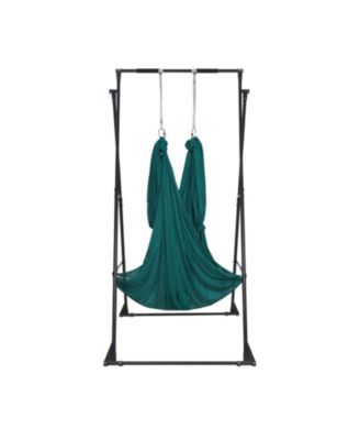 Yoga Swing Stand Frame with Hammock, 440.9 lb Capacity, Triangular Aerial Rig with EVA Foam, 4-Level Horizontal & 6-Level Vertical