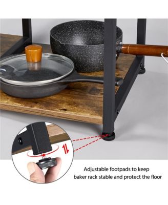 35.5x15.5x33 inches Industrial Rustic Kitchen Baker's Rack Rustic Brown