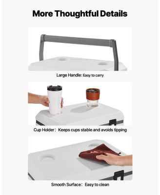 38 QT Portable Hard Cooler with Ice Retention, Heavy-Duty Handles and Cup Holder, Insulated Hard Cooler for Long Trips