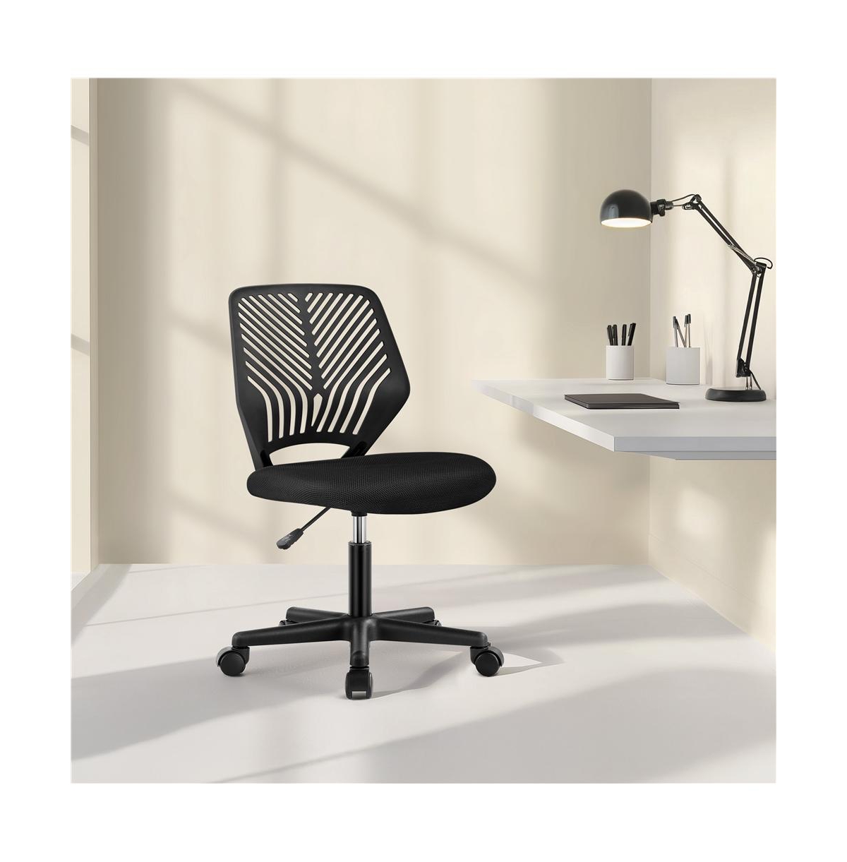 Yaheetech Office Chair Armless Desk Chair Mid Back Swivel Chair