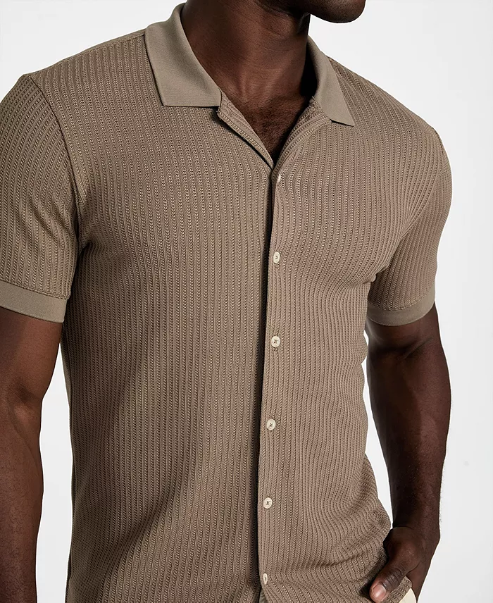 Men's Pointelle Short-Sleeve Knit Shirt - thumbnail 9