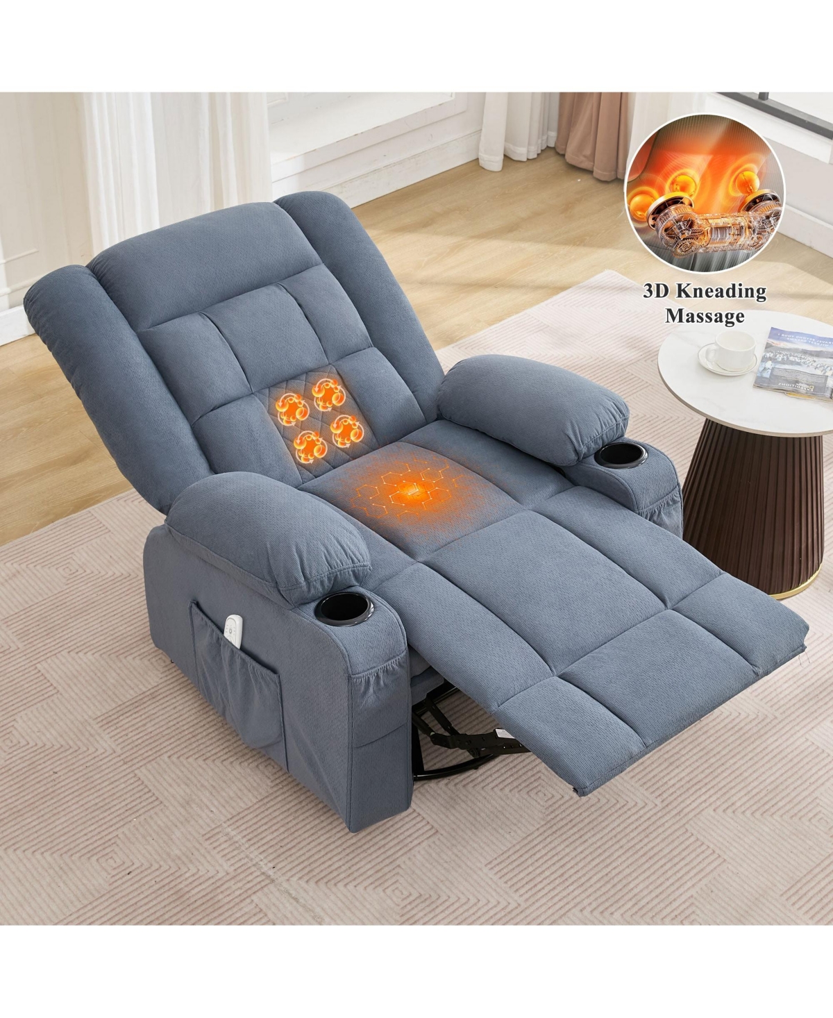 Boyel Living Massage Rocker Recliner Chair with 4-Point 3D Kneading and Heat for Elderly