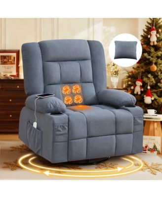 Massage Rocker Recliner Chair with 4-Point 3D Kneading Massage and Heat for Elderly