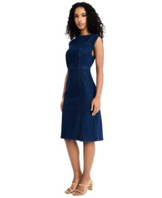 Women's Sleeveless Denim Midi Dress