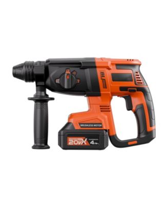 20V Brushless Cordless SDS-Plus Rotary Hammer Drill, 1" Capacity, 4 Functions, 1200 RPM, 5300 BPM, Battery & Charger Included