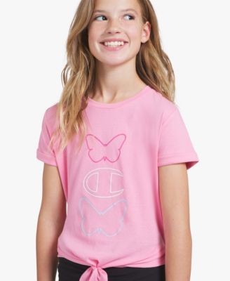 Girls' 7-16 Tie-Front Crewneck T-Shirt