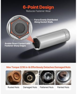 76-Piece 3/8" Drive Socket & Ratchet Set, SAE & Metric, Deep & Shallow, Accessories, Storage Case, CR-V Alloy Steel