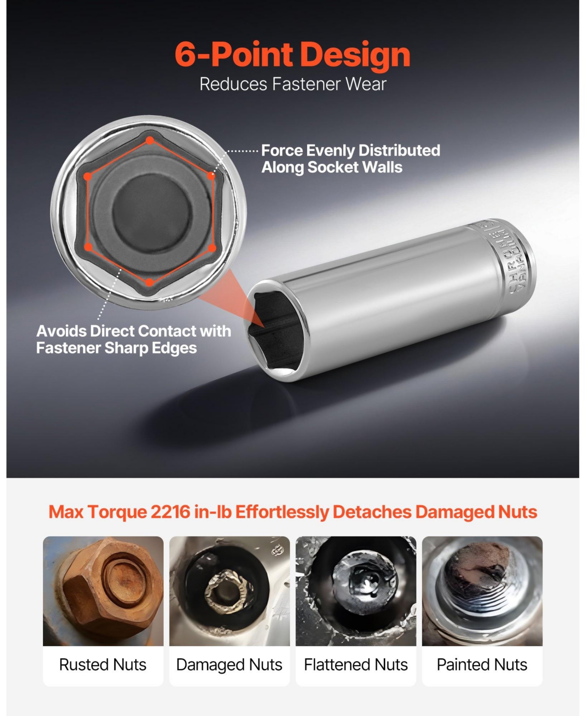 Mecale 76-Piece 3/8" Drive Socket & Ratchet Set, Sae & Metric, Deep & Shallow, Accessories, Storage Case, Cr-v Alloy Steel