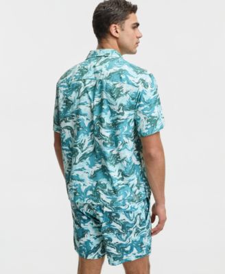 Men's Liquid Camo Camp Swim Shirt, Macy's Exclusive
