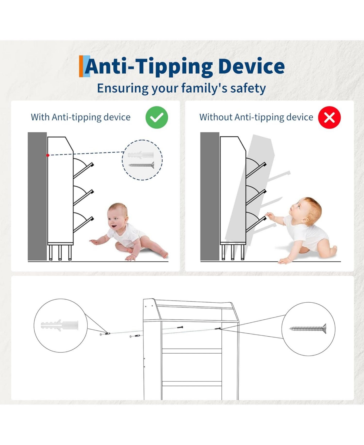 gaomon Narrow Shoe Cabinet with 3 Drawers, Slim Freestanding Shoe Storage Organizer with Wood Grain