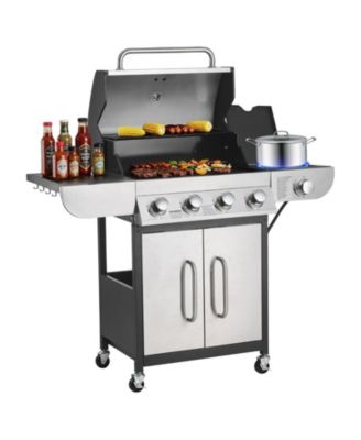 4-Burner Propane Gas Grill with Side Burner