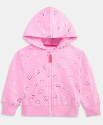 Toddler Girls' 12M-5T Metallic-Heart Hoodie