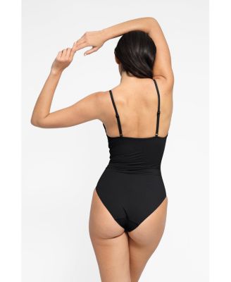Women's Shapewear Ruched Cross-Front Sculpting One-Piece Swimsuit