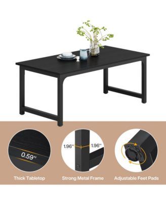 63-Inch Dining Table for 4-6, Industrial Rectangular Kitchen Table, Modern Wooden Dinner Tables with Sturdy Metal Legs