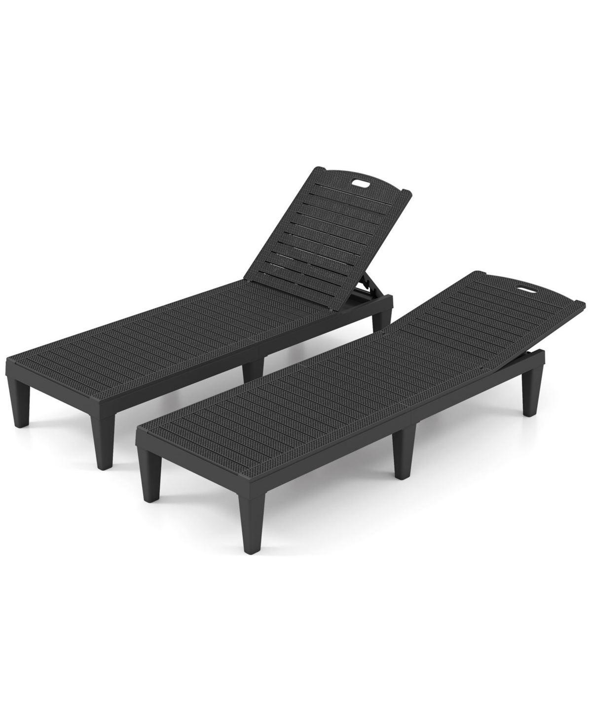 Slickblue Set of 2 Outdoor Chaise Lounge Chairs with 4-Position Back