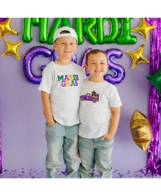 Toddler Boys Mardi Gras Truck Patch Short Sleeve T-Shirt