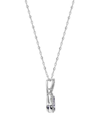 Tanzanite (5/8 ct. t.w.) & Diamond (1/10 ct. t.w.) Pendant Necklace in Sterling Silver