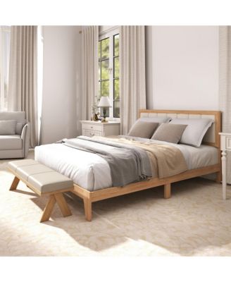Queen Bed Frame with Headboard, Platform Bed Frame Charcoal