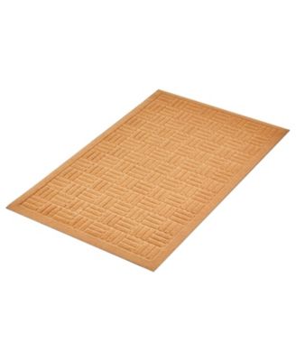 Beige Door Mat, 29.5 x 17.7 in Low-Profile Doormat w/ Non-Slip Rubber Backing, Absorbent Dirt-Trapping Entry Mat for Porch/Patio