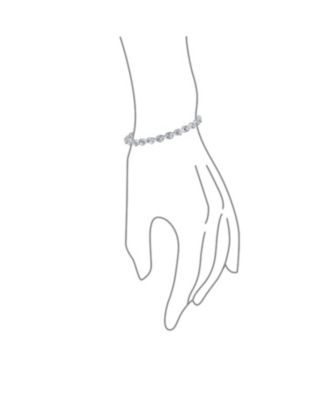 Cubic Zirconia Hugs & Kisses XO Design CZ Tennis Bracelet .925 Sterling Silver