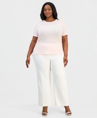 Plus Size Luxe Merino Wool T-Shirt Sweater