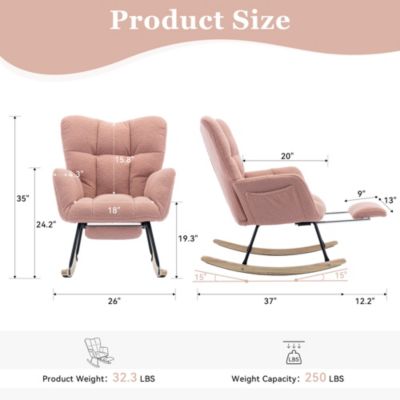 Modern Rocking Chair, Leisure Sofa Glider Chair, Comfy Accent Chair, Lounge Chair with High Backrest
