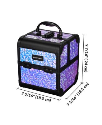 Makeup Train Case Kit with Cube Case Cosmetic Organizer Mermaid Purple