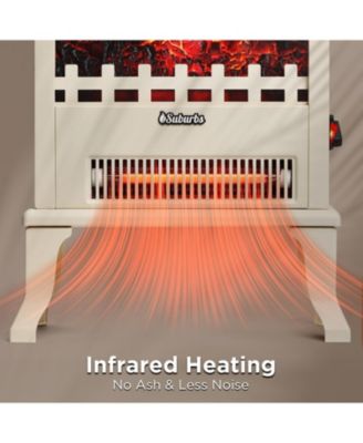 17" 1500W Infrared Electric Fireplace Stove, 3-Sided View, Realistic Flame, Overheat Protection, Portable Heater for Small Spaces