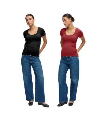 Maternity Ingrid + Isabel Seamless Rib Short Sleeve Crew Tee