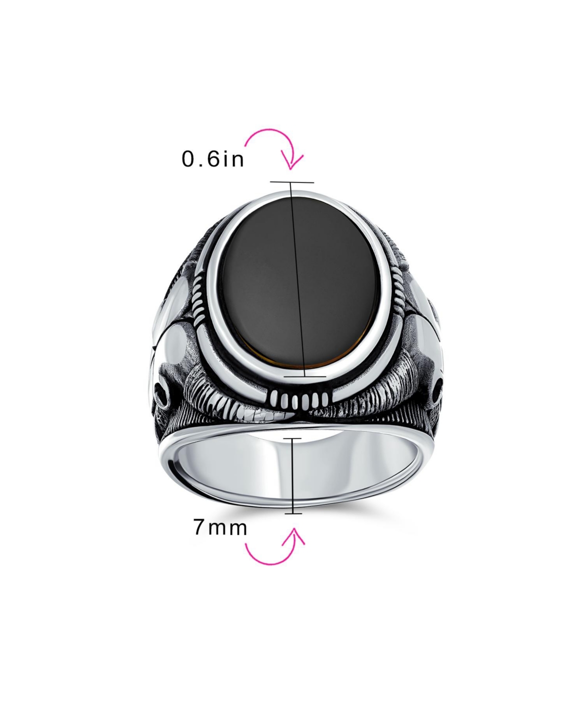 Bling Jewelry Men's Signet Western Texas Longhorn Skull Ring Sterling Silver