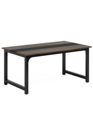 63" Industrial Dining Table for 4–6 with Sturdy Metal Legs and Wood Top