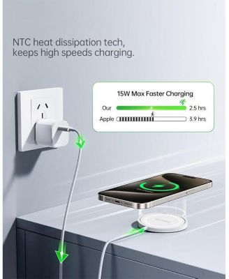 15W Max Fast Wireless Charging Pad, Magsafe Wireless Charger Compatible with iPhone 16/16Pro /16 Pro Max/iPhone 15/15Pro/15 Plus(White)