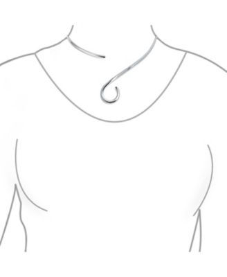 Modern S Swirl Geometric Collar Choker Statement Necklace .925 Silver Sterling