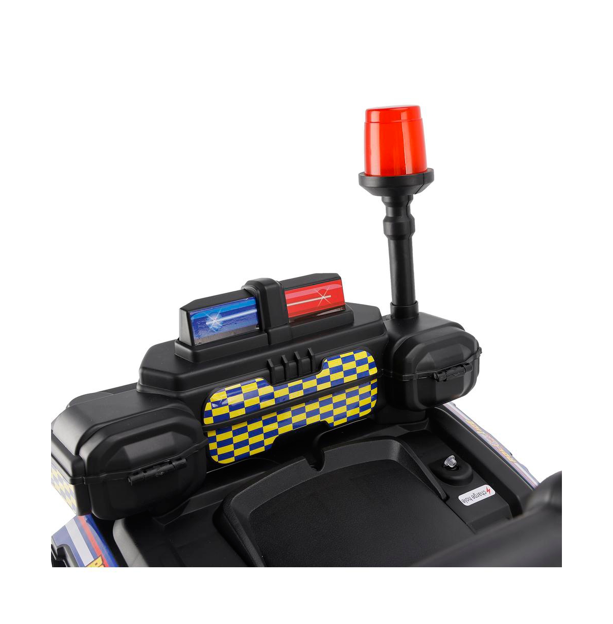 Bruce & Shark 6V Kids Police Ride-On Atv, Electric Toy with 4 Wheels, Light, Sound & Foot Pedal Drive