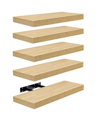 5 Pack 16 Inch Long Floating Wall Shelves for Bedroom, Decor, Kitchen, Living Room - for Trophies, Frames, Bookshelf