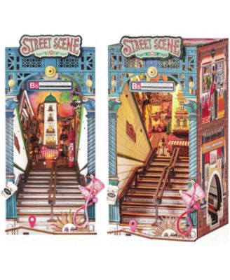 Book Nook Kits DIY 3D Puzzle 10" Subway Urban Street Scene Decorative Bookends Bookshelf