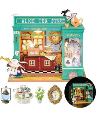 Alice's Tea Store DIY Miniature House Kit with Furniture, Gift Idea