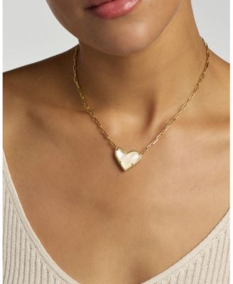 Imitation Pearl Ari Heart Statement Short Pendant Necklace