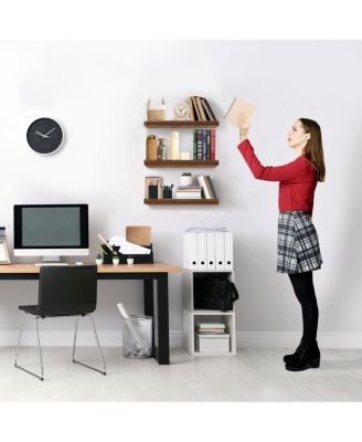 3 Pack 16 Inch Long Floating Wall Shelves for Bedroom, Decor, Kitchen, Living Room - for Trophies, Frames, Bookshelf