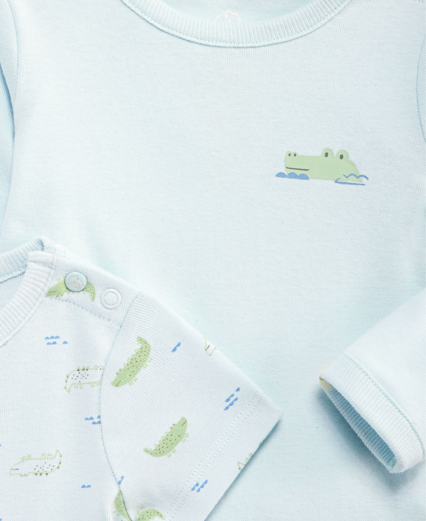 Детский комплект First Impressions Everyday Baby Essentials: боди с аллигаторами и брюки, цвет: Синий — фото 3
