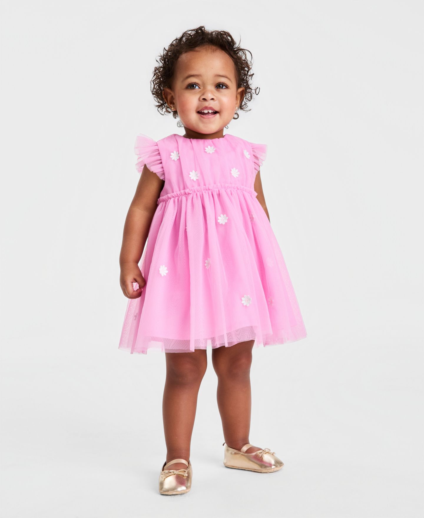 Платье First Impressions Embroidered Tulle Dress для девочек-малышей, цвет: Bonbon — фото 1