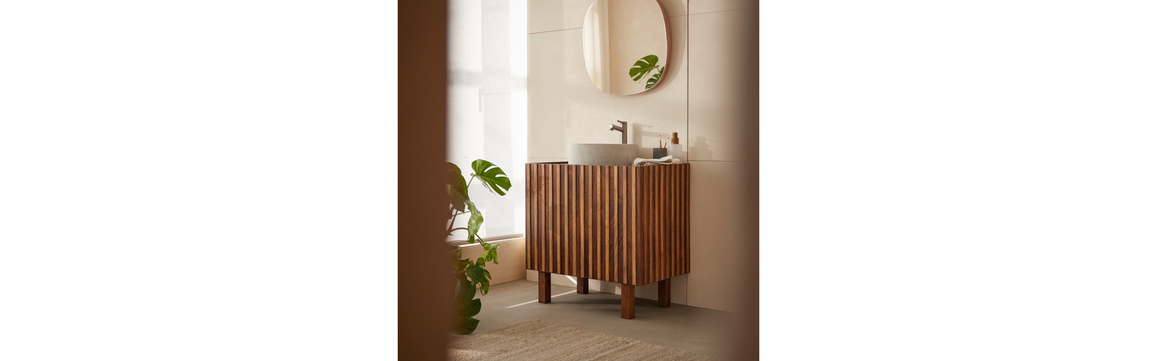 Tikamoon 80 cm Mango Wood Milo Vanity Unit