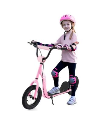 Adjustable Kick Scooter with Inflatable Tires and Rear Brake