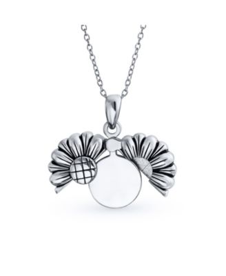 Sunflower Open Locket Pendant 925 Sterling Silver