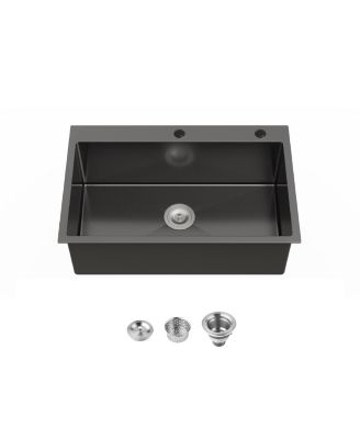 30" x 19" Stainless Steel Single Bowl Overmount Kitchen Sink