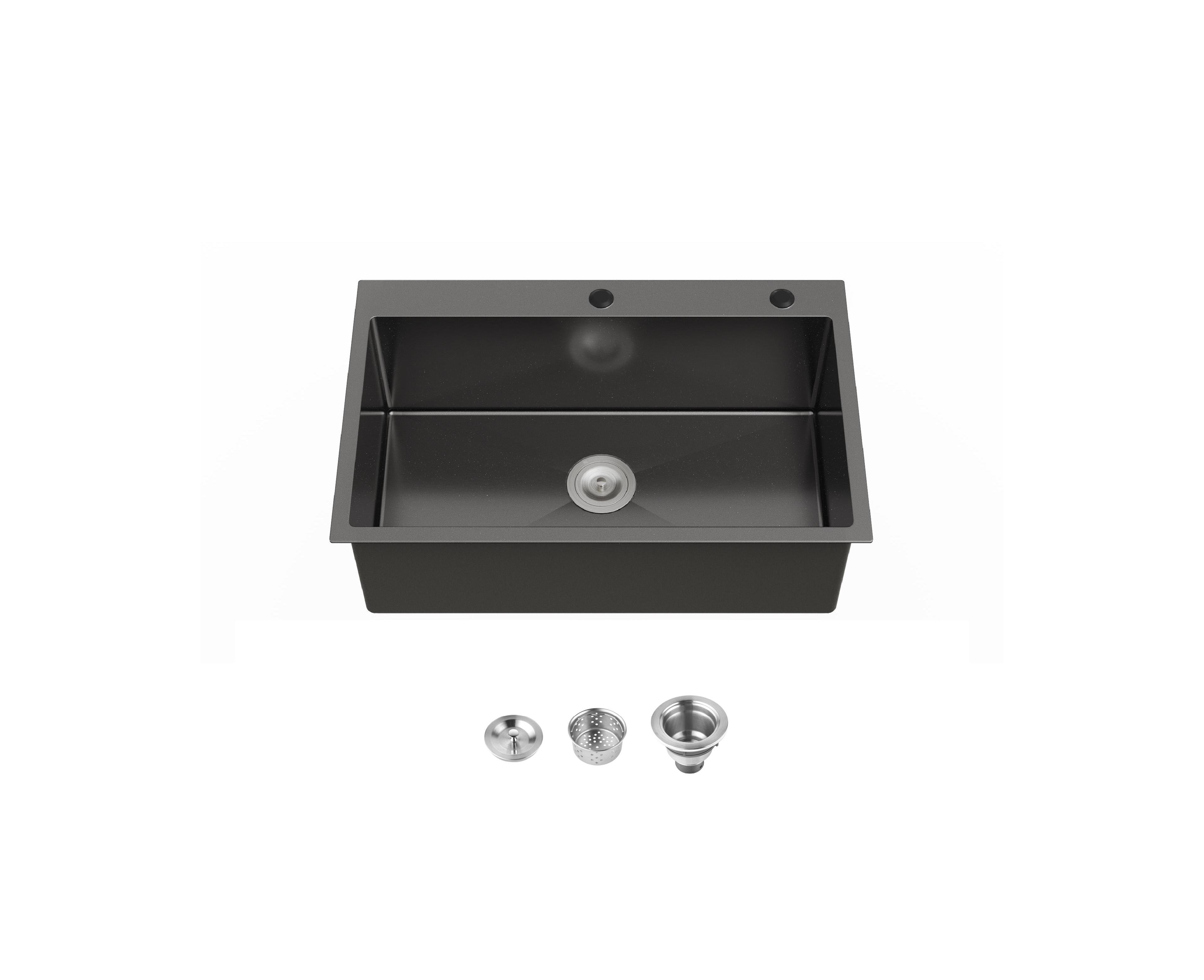 Flynama 30" x 19" Stainless Steel Single Bowl Overmount Kitchen Sink