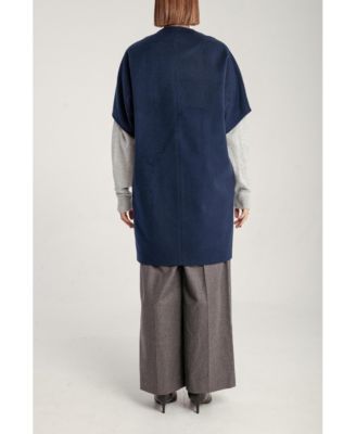 Women's Cashmere Short Sleeve Crew Neck Coat