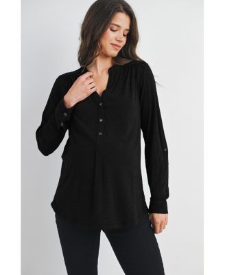 Maternity Henley V Neck Nursing Top