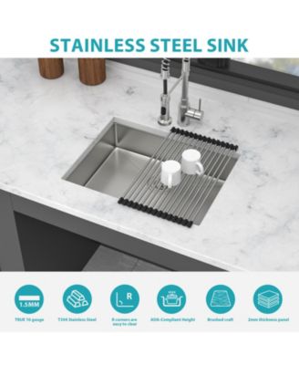 Kitchen Sinks 27x18 x5.5inch ADA Compliant Kitchen Sink Undermount Stainless Steel Single Bowl 16 Gauge