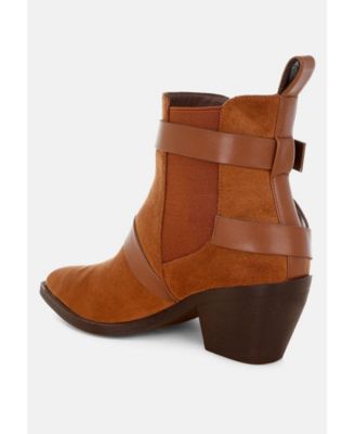 Womens Raveta Microfiber Buckle Strap Western Boots